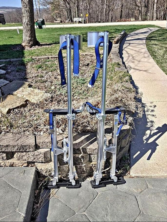 24-40 Inch Drywall Stilts Aluminum Tool Painters Walking Taping Finishing Silver