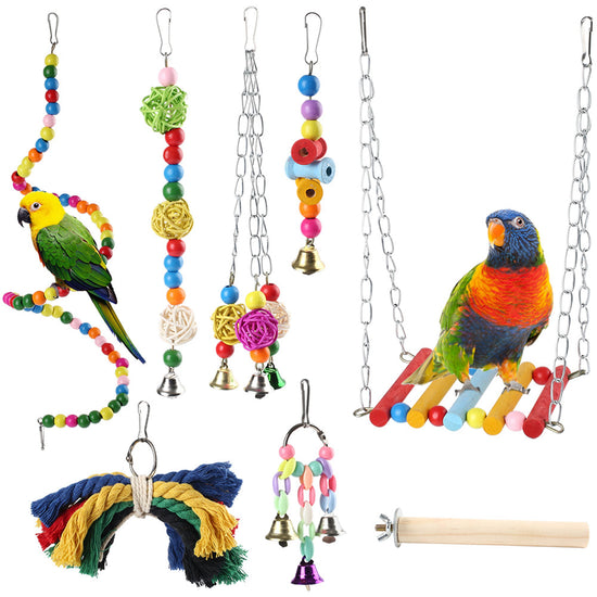 Pet Bird Swing Parrot Parakeet Budgie Cockatiel Cage Hammock Hanging Toy