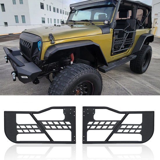 Steel 2 Door Tubular Left Right Side Guard Fit 2007-2018 Jeep Wrangler JK JKU