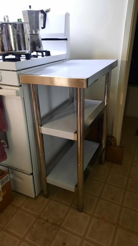 Stainless Steel Food Prep Table, 14 x 24 x 34 Inch Commercial Kitchen Worktable