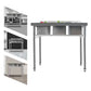 Heavy-Duty 304 Stainless Steel Freestanding Utility Sink - Commercial Stainless Steel 3-Compartment Sink with Dual Hot & Cold Faucets, 39"L x 18"W x 35.9"H, 440 lbs Capacity,