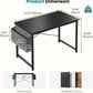 Modern Minimalist Home Office Computer Desk with Side Storage Bag