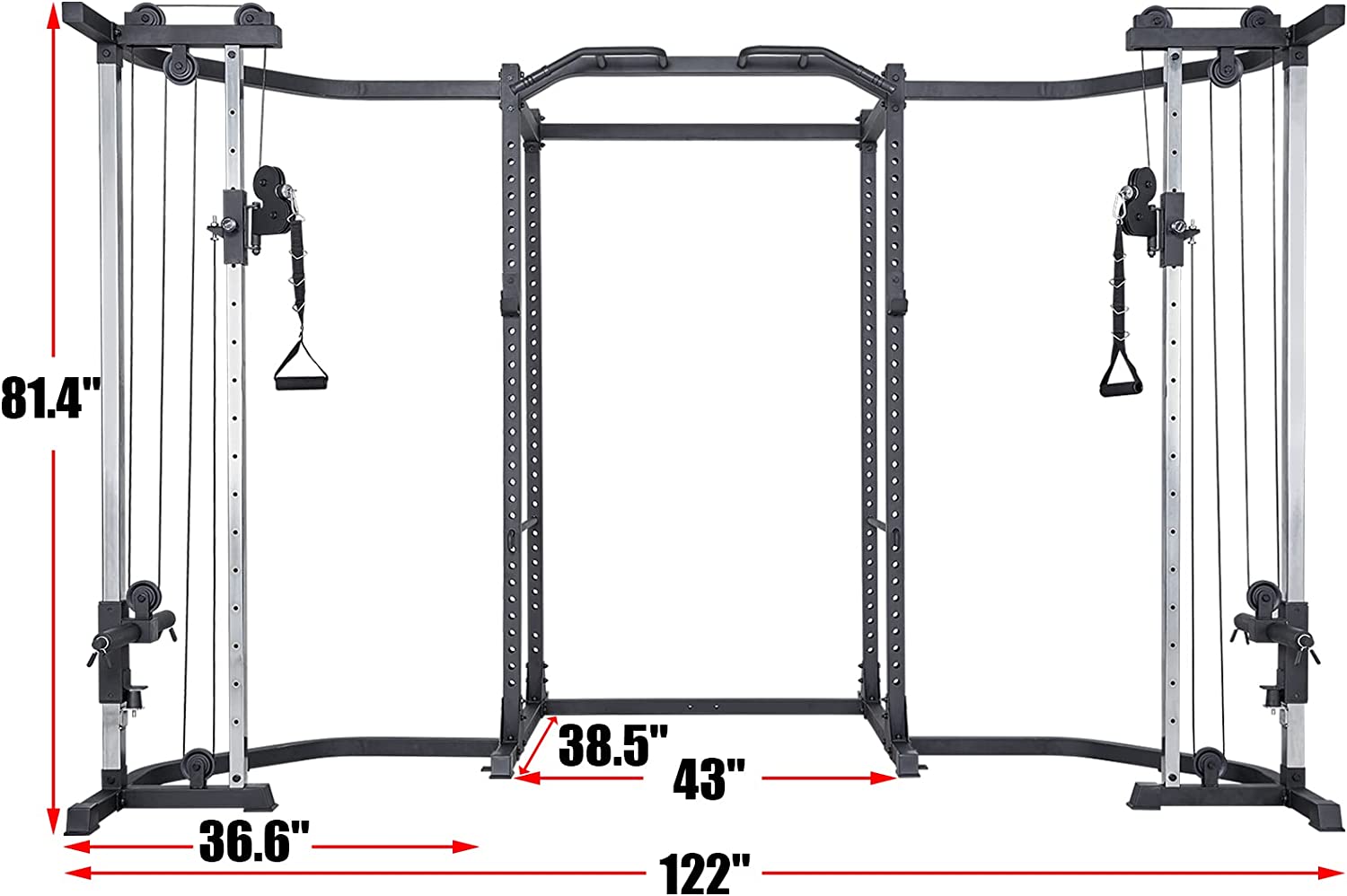 Power Cage with Cable Crossover, Squat Rack with Cable Crossover Power ...