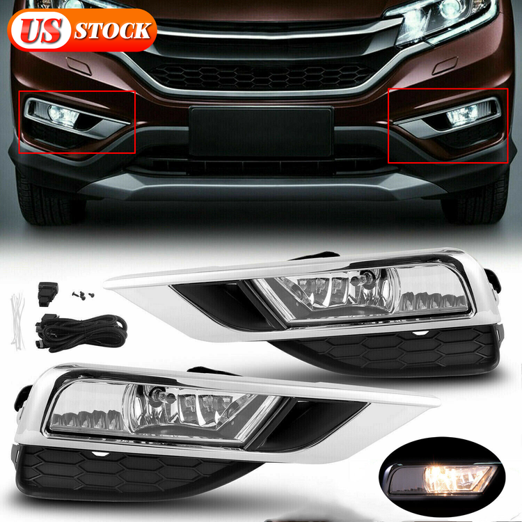 For 1516 Honda CRV CRV Fog Lights Lamps+ Chrome Bezel+Switch/Wiring