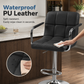 Bar Stools Set of 2 Adjustable PU Leather Swivel Counter Height Chairs with Armrests, Footrest and Hydraulic Lift