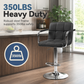 Bar Stools Set of 2 Adjustable PU Leather Swivel Counter Height Chairs with Armrests, Footrest and Hydraulic Lift