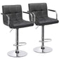 Bar Stools Set of 2, PU Leather Adjustable Barstools with Armrest, Counter Height Stool Chairs