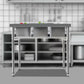Heavy-Duty 304 Stainless Steel Freestanding Utility Sink - Commercial Stainless Steel 3-Compartment Sink with Dual Hot & Cold Faucets, 39"L x 18"W x 35.9"H, 440 lbs Capacity,