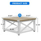 Square Farmhouse Coffee Table Vintage Look Center Table For Living Room