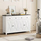 Sideboard Buffet Cabinet with Storage, Coffee Bar Cabinet with 2 Drawers and 4 Barn Doors