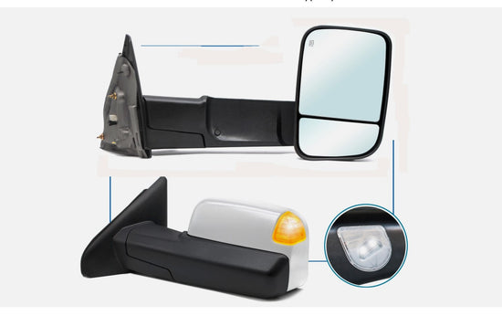 New Tow Mirrors For 2003-2008 Dodge Ram 1500/2500 Power Heated Signal Chrome Cap