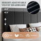Queen Size Dutch Velvet Upholstered Platform Bed Frame with Vertical-Channel-Tufted Adjustable Headboard