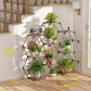 New! Plant Stand Indoor, Wood Outdoor Plant Shelf for Plants, 9 Potted Ladder Plant Holder