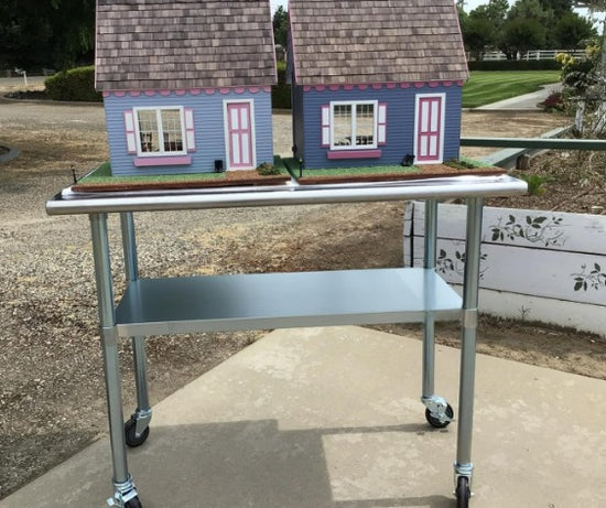 Stainless Steel Work & Prep Table w/ Casters, NSF Commercial Restaurant Kitchen 24&