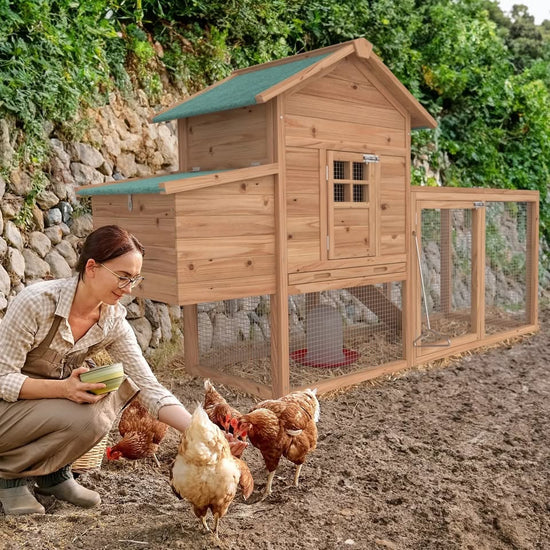 New 80" Chicken Coop for 2-4 Chickens Outdoor Wooden Hen House Poultry Pet Hutch