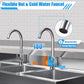 Heavy-Duty 304 Stainless Steel Freestanding Utility Sink - Commercial Stainless Steel 3-Compartment Sink with Dual Hot & Cold Faucets, 39"L x 18"W x 35.9"H, 440 lbs Capacity,