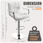 Bar Stools Set of 2, PU Leather Adjustable Barstools with Armrest, Counter Height Stool Chairs