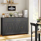 Sideboard Buffet Cabinet with Storage, Coffee Bar Cabinet with 2 Drawers and 4 Barn Doors