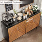 New 58” Coffee Bar Sideboard Buffet Cabinet Adjustable Shelf Storage