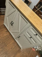 Rolling Kitchen Island On Wheels with Drop Leaf Countertop 2 Drawer Towel Rack and Spice Rack