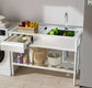 New 39" Stainless Steel Sink with Workbench & Storage Shelf Hot & Cold Water Pipes & Faucet