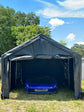 10x20ft Portable Garage Canopy Powder Coated Steel Frame, Heavy Duty, Roll-up Ventilated- Grey