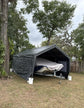 10x20ft Portable Garage Canopy Powder Coated Steel Frame, Heavy Duty, Roll-up Ventilated- Grey