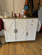 Rolling Kitchen Island On Wheels with Drop Leaf Countertop 2 Drawer Towel Rack and Spice Rack