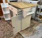 Kitchen Island with Storage Drop Leaf Spice Rack, Towel Rack Buffet Sideboard Rolling Cart