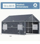 10x20ft Portable Garage Canopy Powder Coated Steel Frame, Heavy Duty, Roll-up Ventilated- Grey