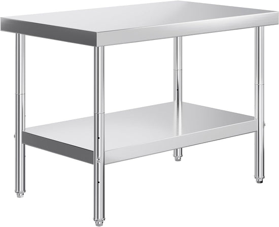 30" x 48" Stainless Steel Table for Prep & Work with Adjustable Under Shelf