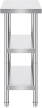 3 Tier Stainless Steel Food Prep Table, 14 x 24 x 34 Inch Commercial Kitchen Worktable