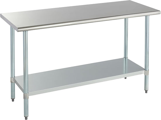 Stainless Steel Work Table Prep Table 24 x 60 NSF with Adjustable Undershelf for Commercial Kitchen