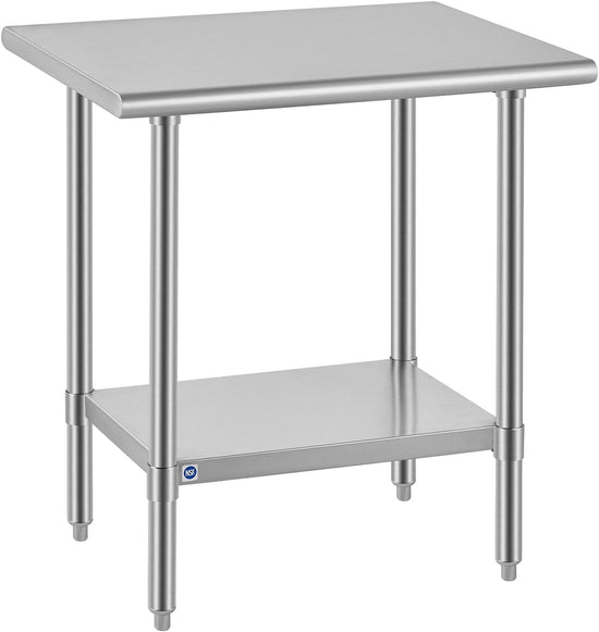 Stainless Steel Prep Table Work Table 24 x 30 NSF Adjustable Under Shelf for Restaurant Kitchen