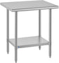 Stainless Steel Prep Table Work Table 24 x 30 NSF Adjustable Under Shelf for Restaurant Kitchen