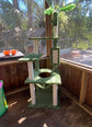 New 55" Cat Tree for with Green Leaves, Multi-Level Large Cat Tower with Hammock