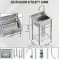 Handwash Sink Stainless Steel Utility Sink - Commercial Sink with Pull-Out Faucet