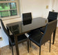 5 Piece Glass Dining Table Set, Kitchen and Chairs for 4, PU Leather Modern Room Sets for Home, Kitchen, Living Room