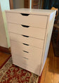 7 Drawer Chest Mobile Storage Cabinets Wooden Dresser with Wheels