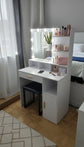 White Makeup Vanity Desk with Mirror with 3 Lighting Modes Adjustable Brightness