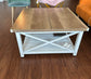 Square Farmhouse Coffee Table Vintage Look Center Table For Living Room
