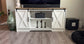 Farmhouse TV Stand for 65+ inch TV, White