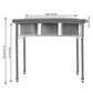 Heavy-Duty 304 Stainless Steel Freestanding Utility Sink - Commercial Stainless Steel 3-Compartment Sink with Dual Hot & Cold Faucets, 39"L x 18"W x 35.9"H, 440 lbs Capacity,