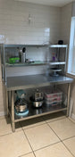 48" X 24" Work Table with 48" X 12" Shelf Stainless Steel Table with Overshelves for Home Kitchen Restaurant Garage Warehouse