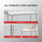 48" X 24" Work Table with 48" X 12" Shelf Stainless Steel Table with Overshelves for Home Kitchen Restaurant Garage Warehouse