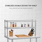 48" X 24" Work Table with 48" X 12" Shelf Stainless Steel Table with Overshelves for Home Kitchen Restaurant Garage Warehouse