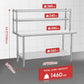 48" X 24" Work Table with 48" X 12" Shelf Stainless Steel Table with Overshelves for Home Kitchen Restaurant Garage Warehouse