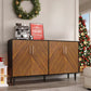 New 58” Coffee Bar Sideboard Buffet Cabinet Adjustable Shelf Storage
