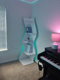 Modern Corner Shelf 5-Tier Wall Bookshelf Storage Rack & Plant Stand- White