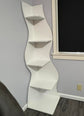 Modern Corner Shelf 5-Tier Wall Bookshelf Storage Rack & Plant Stand- White